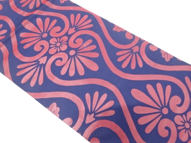 花更紗模様織り出し　名古屋帯